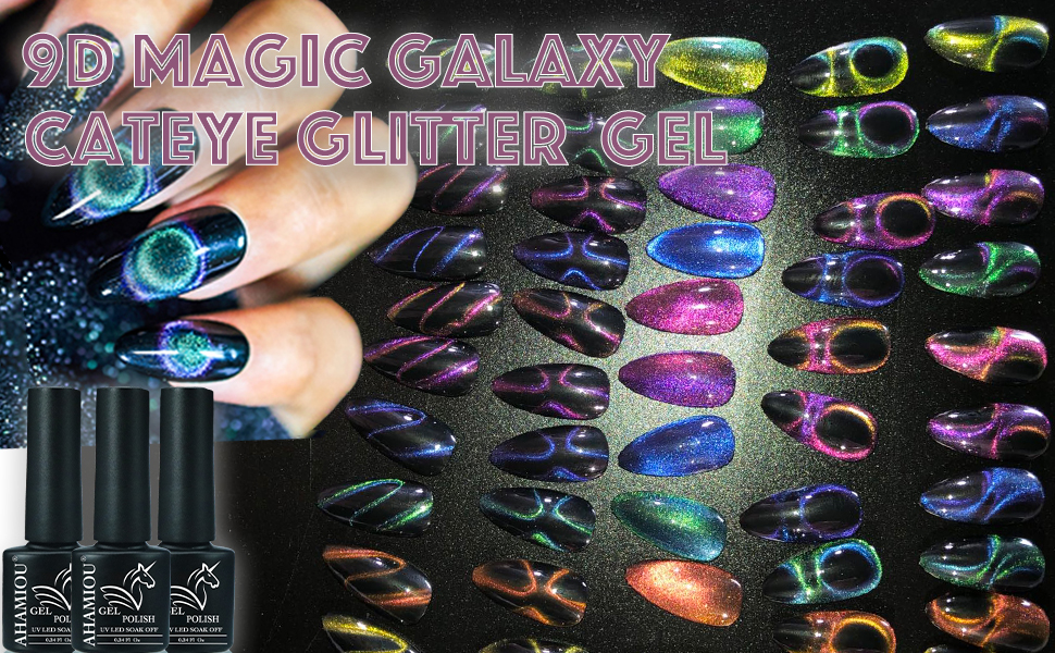 Amazon.com: AHAMIOU 9D Cat Eye Gel Nail Polish - Magnetic
